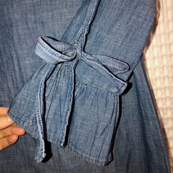 NWT JCrew Chambray Ruffle Tie Sleeve Dress, 2 - Picture 3 of 5